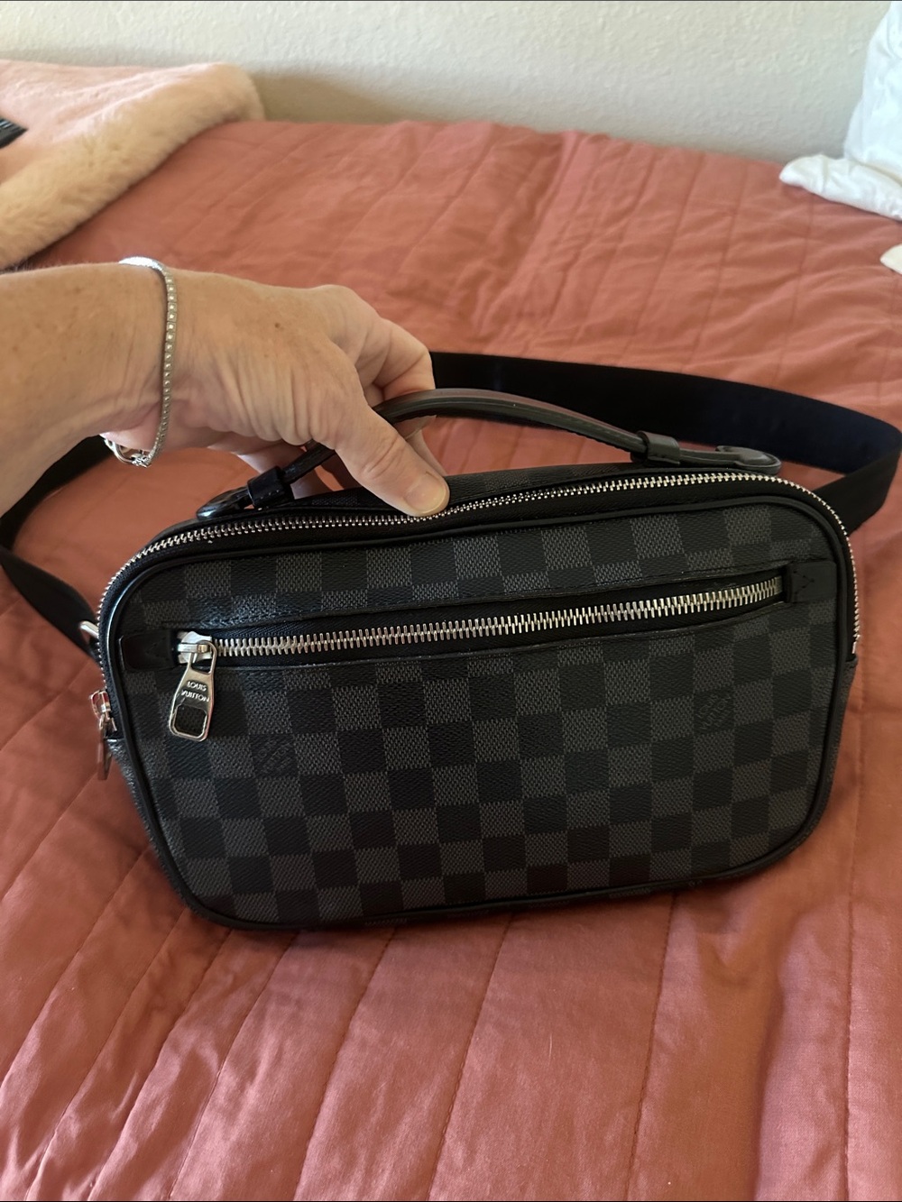 LOUIS VUITTON Graphite Ambler Belt bag
